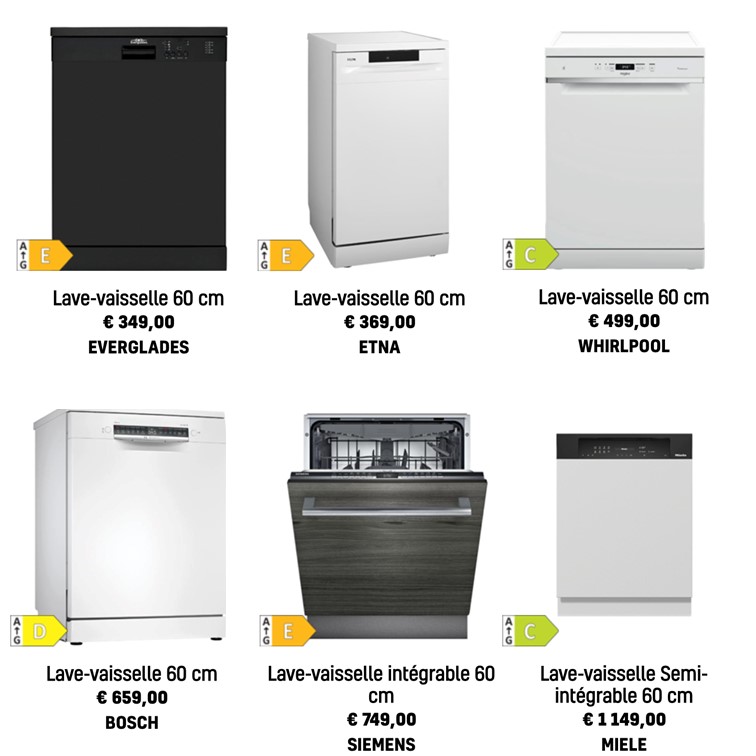 Lave-vaisselles I Exemple d'appareils en stock chez IHPO le 29/03/2024